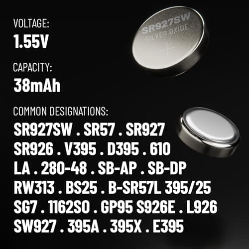 ABSINA SR927SW Watch Battery 1.55V Silver Oxide - Leakproof & Long — view 5