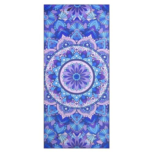 Vorvowry Microfibre Beach Towels for Adults Women Men Extra Large Lightweight Quick Dry Sand Free Travel Towel Double Sided Printing for Swim Sports with Mesh Bag 80×180cm Purple Mandala 1 Pack — view 3