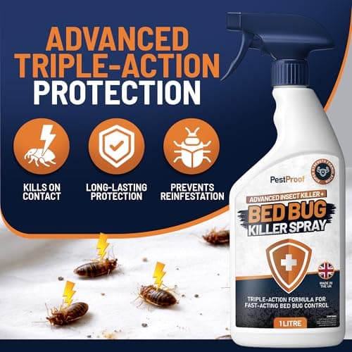 Bed Bug Killer Spray - Made in The UK (1L Bottle) Bed Bug Spray Quickly Kills Bed Bugs at All Life Stages, Long Lasting Carpet Bug Killer Spray Protection Bed Bug Spray for Mattress and Bed Frames — view 2