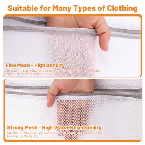 10 Pack Mesh Laundry Bags for Delicates, Mesh Zipped Wash Bags Set, 4 Sizes — view 3