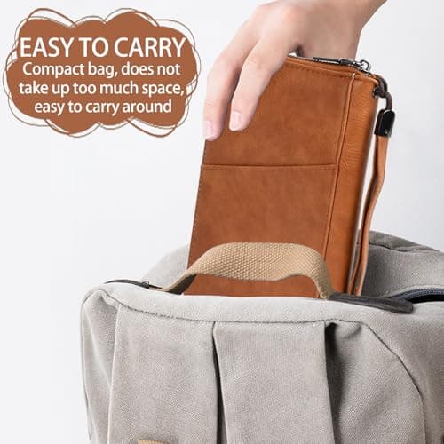Amexo Travel Wallet Family Passport Holder RFID Blocking Travel Document Organiser Waterproof Holiday Passport Case for ID Card Credit Cards Flight Tickets Money Coins Gifts for Men Women (Black) — view 6