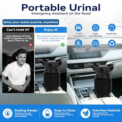 Pee Bottles for Men, Portable Toilet, Collapsable Portable Urinal 750ML — view 5