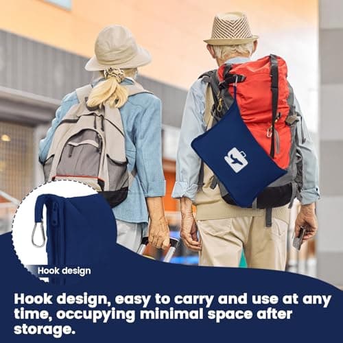 Caffney 2 in 1 Travel Blanket and Pillow, Soft Warm Flannel Airplane Blanket with Storage Bag & Backpack Clip, Compact Foldable Blanket for Long Flights, Train, Car, Office, Camping (Tibetan green) — view 5