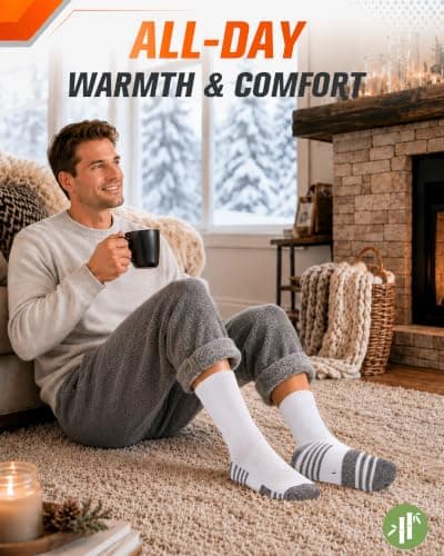 Niofind Mens Bamboo Thermal Socks, 6 Pairs Full Cushioned Breathable Socks — view 6