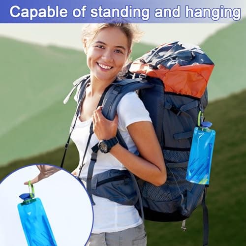 WEDAMOO 4 Pcs Collapsible Foldable 600ml Water Bottles — view 2