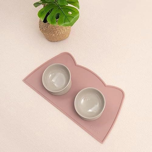 OHMO Silicone Cat Food Mat for Food&Water Bowls, 52x30cm, Coral — view 5