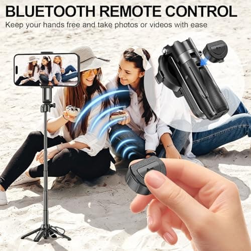 OneNine Magnetic Selfie Stick Tripod for Smartphone with Remote Control, Extendable Rotatable, Cold Shoe, Compact Travel Tripod for iPhone/Android — view 5