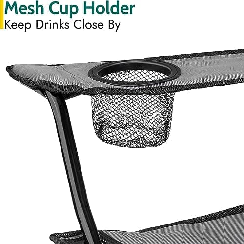 Trail Folding Camping Chair with Cup Holder, Grey — view 6