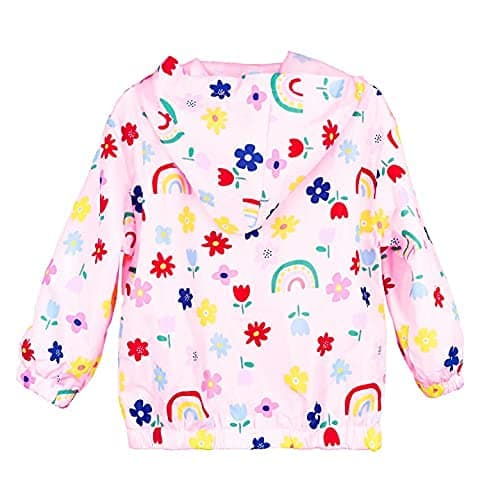 Bluesaly Baby Girls Jackets Hooded Toddler Outwear Kids Flowers Pink Coat — view 3