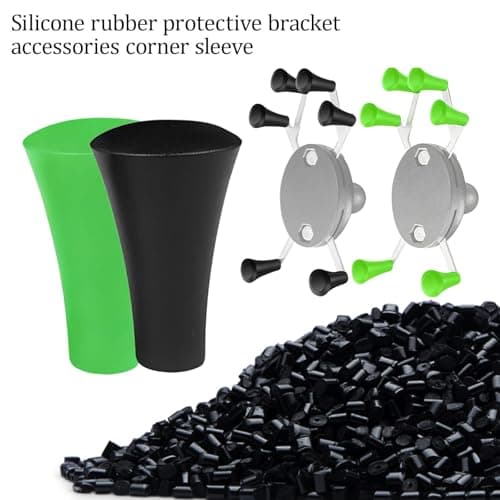 8 Pack Rubber Cap Silicone Tips Replacement Parts Piece,Silicone Cap Sets,Mobile Phone Holder Rubber Tips Fits for Ram X-Grip Mounts,Non-Slip Phone Holder Accessories (4 Black + 4 Green) — view 3