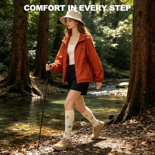 BISOUSOX Compression Socks for Women 15-20 mmHg Support Flight Socks — view 6