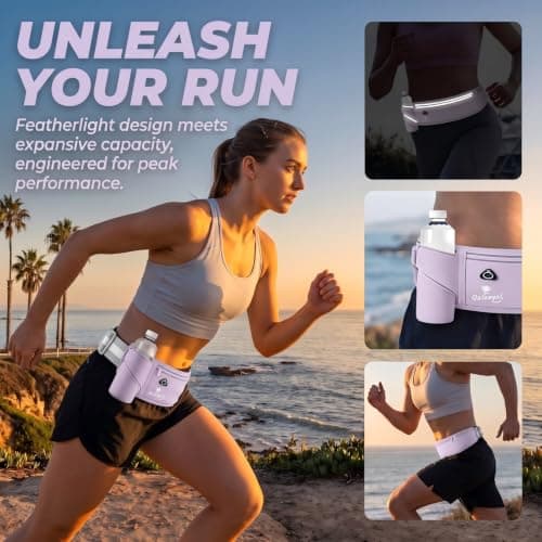 QZLSAYSL Running Belt Water，Running Bag Water Bottle， Unisex, Purple — view 4