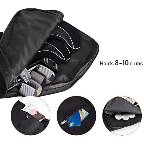 New Golf Club Carrier Bag Carry Driving Range Travel Bag Water Resistant Foldable Golf Bag Golf Carry Bag,Black — view 2