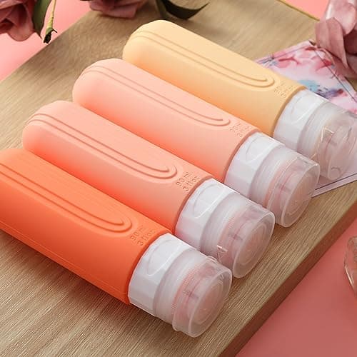 Mrsdry Travel Bottles for Toiletries, Tsa Approved 3oz Travel Size Containers BPA Free Leak Proof Refillable Liquid Silicone Squeezable Travel Accessories for Shampoo Conditioner Lotion (4 Pack) — view 5