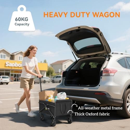 Outsunny 62L Festival Trolley on Wheels Heavy Duty Collapsible 60kg Black — view 5