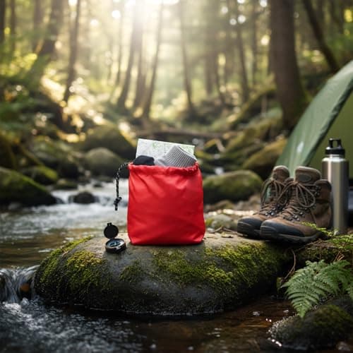 Hopzab 3 Pcs Drawstring Waterproof Storage Bags, Foldable Travel Pouch, Portable Nylon Organizer for Beach, Outdoor, Cosmetics, Small Items, Travel Accessories — view 5