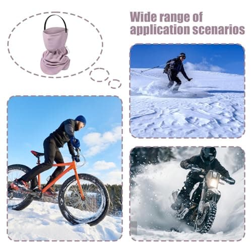 Générique Motorcycle Neck Warmer - Adjustable Breathable Windproof Warm Winter Neck Warmer with Drawstring for Motorcycle Cycling Daily Travel Shuttle Work Hiking Skiing, purple, Se référer au — view 4