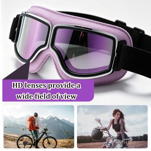 KASESSS Vintage Motocross Goggles, Dirt Bike Goggles, Foldable Ski Goggles — view 4