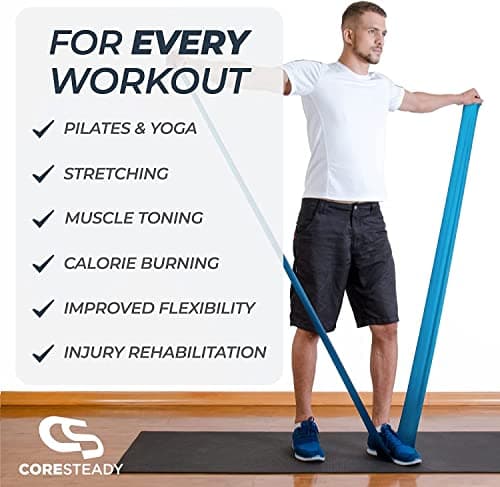 Coresteady Resistance Band For Men & Women - Exercise Band to Build Strength, Flexibility, Muscle & Tone - For Fitness, Stretching, Pilates, Physio & Yoga - With Exercise e-Guide — view 2