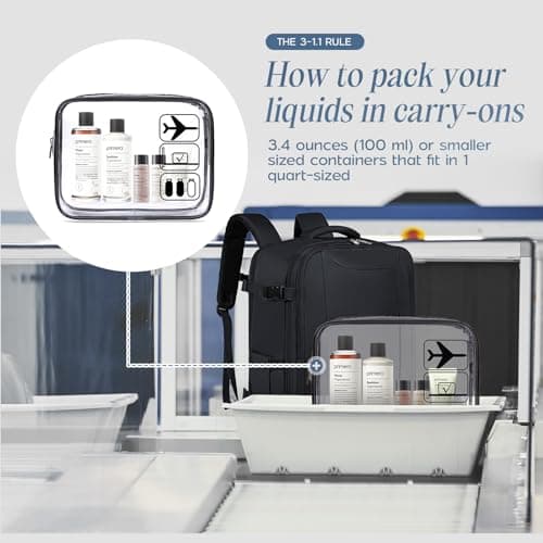 Xkdoai for Easyjet Cabin Bag 45x36x20,Backpack with TSA Approved Clear Bag — view 3