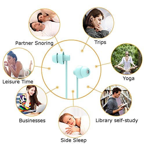 Ururtm Sleep Soundproof Earbuds Headphones, Noise Isolating Soft Earbuds for Sleeping, Nighttime, Insomnia, Side Sleeper, Snoring, Travel, Meditation & Relaxation (Light Green) — view 4