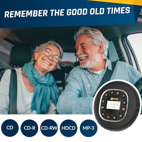 KLIM Journey - Portable CD Player with Long-Lasting Battery - New - with Headphones - Radio FM - Compatible MP3 CD Player Portable - SD Card, FM Transmitter, Bluetooth - Ideal for Cars — view 6