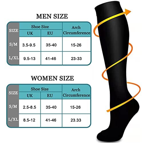 8 Pairs Compression Socks for Women and Men (15-20mmHg)- Great for Medical, Circulation,& Recovery,Nursing, Travel & Flight Socks - Running & Fitness… — view 5