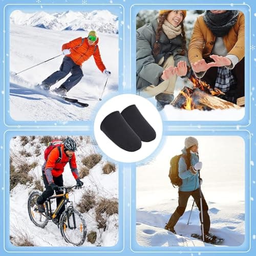 1 Pair of Reusable Neoprene Thermal Insulators – Portable Foot Warmers for Outdoor Activities like Biking, Running, and Hiking – Durable and Comfortable Design in Black — view 4