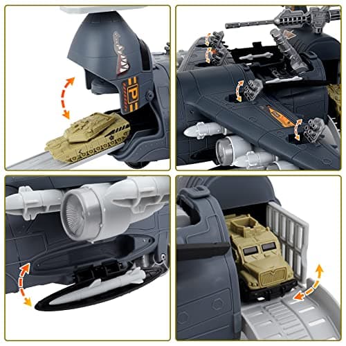 deAO Military Soldiers Toys, Army Vehicle Playset, Toy Plane Helicopter — view 6