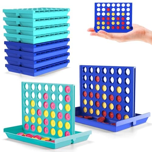 Pup GO 8 Pack Travel Size Classic 4 in a Row Game for Kids Ages 3+, Pocket Size Board Game for Car,Airplane & Camping, Travel Essential 2 Player Strategy Kids Games, Foldable (11x8cm/4.33x3.15inches)