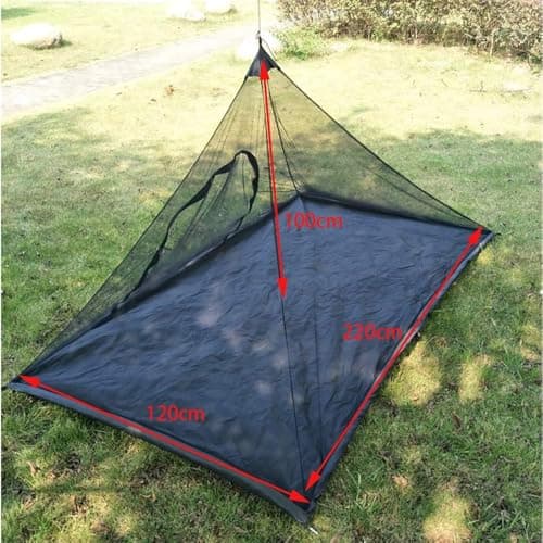 Vilemoon Mosquito Net with Waterproof Bottom for Camping Bed Compact and Ultra-Light for Travel Outdoor Lightweight Mesh for 1-2 Person (Black) — view 2