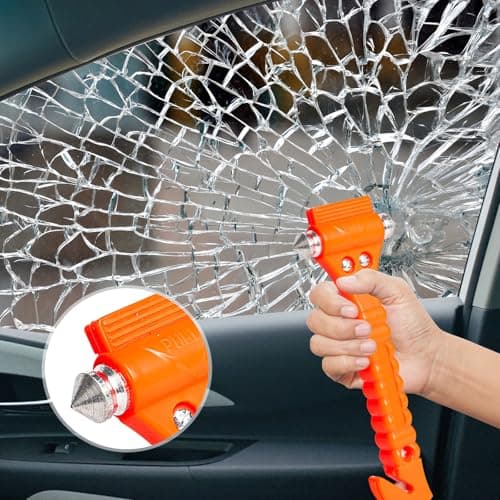 2 Pack Car Emergency Escape Tool Kit - Double-Ended Window Breaker & Seat Belt Cutter with High-Visibility Reflective Handle, Automotive Safety Hammer for Instant Glass Shattering & Emergency Egress — view 6