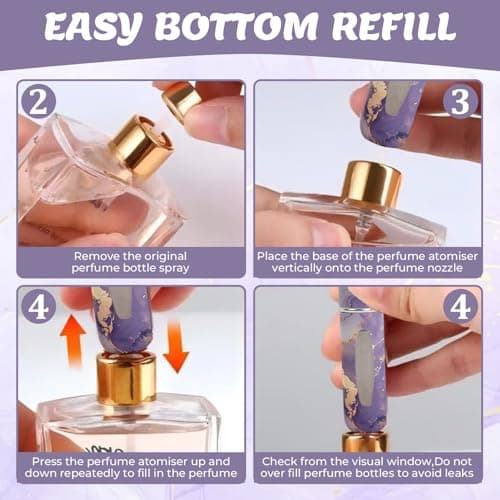 Wuneiox 4PCS Perfume Atomiser, Perfume Travel Bottle 5ml, Refillable Perfume Bottle, Portable Mini Refill Travel Perfume Atomiser for Women & Men, Leak Proof Spray Bottle, Atomiser Spray Bottle — view 6