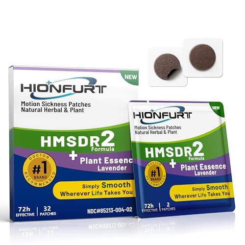 Hionfurt HMSDR2 Motion Sickness Patches, 32 Patches with Lavender Essence