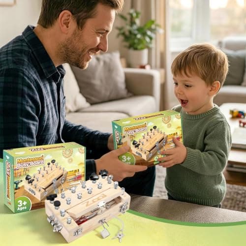 ZOOI Montessori Toys for 3 Year Olds,Montessori Busy Board with Screwdriver — view 6