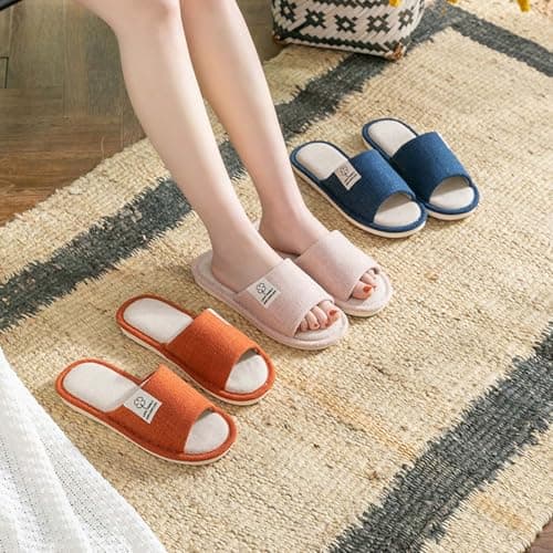 open toe slippers women House Slippers for Women Wide Fit Memory Foam — view 3