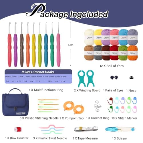Knitiss Crochet Kits for Beginners Adults, All in One Crochet Starter Kit — view 6