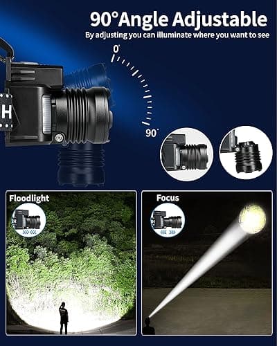 DARKBEAM LED Head Torch 2000 Lumen USB C Rechargeable Super Bright Headlamp — view 4