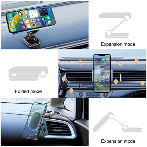 AXFEE Car Phone Holder, Folding Magnetic Phone Holder For Cars(Black) — view 6