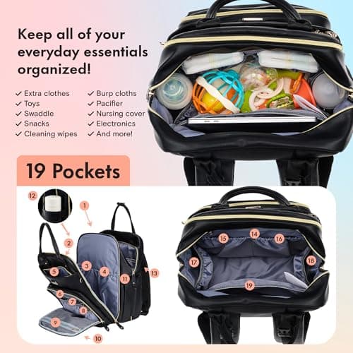 Dikaslon Baby Changing Bags Backpack, Large Baby Bag, 19 Pockets, Outdoors — view 4
