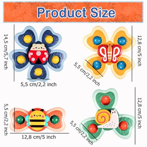 4PCS Suction Spinner Toys for Babies, High Chair Toys with Suction Cups 1-3 — view 2