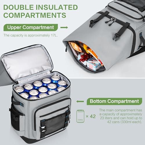 Youngoa 40L Cooler Backpack, Large Leakproof Insulated Cool Bag Rucksack — view 6