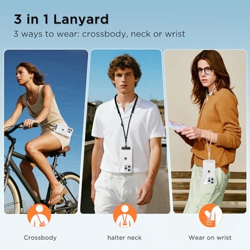GMETINK 3-in-1 Cell Phone Lanyard 1 Pack + Wrist Strap 1 Pack - Adjustable Neck Lanyard, Convertible Crossbody Strap with Locking Knob Friendly Quick Release for Gym/Work/Travel Essentials — view 3