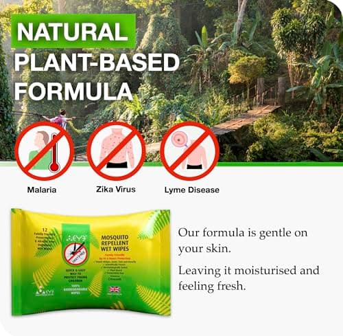 THEYE, Mosquito Repellent Wipes, 100% Natural Plant-Based Insect Repellent, DEET-Free, Alcohol-Free, Up to 6 Hours Protection, for Sensitive Skin, 12 Wipes — view 4