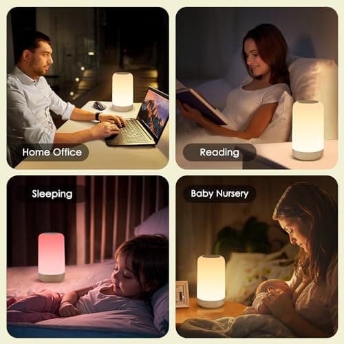 PIKOY Rechargeable Lamp, RGB & 10 Brightness LED Touch Night Light, 2400mah Cordless Battery Lamp for Bedroom & Portable Touch Lamps Bedside, Fun Gifts for Women, Baby, Kids, Bedroom, Living Room — view 5