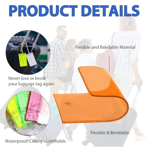 Durable Leather Luggage Tags Set of 4 – Premium Travel Bag ID Labels, Secure Strap, Personalized Name Card Included — view 3