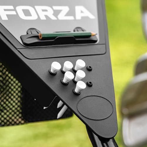 FORZA 3-Wheel Golf Trolley | Lightweight Aluminium Push Trolley with Ergonomic Handle, Foot Brake, Umbrella Holder & Foldable Design | Compact Golf Bag Transport — view 4