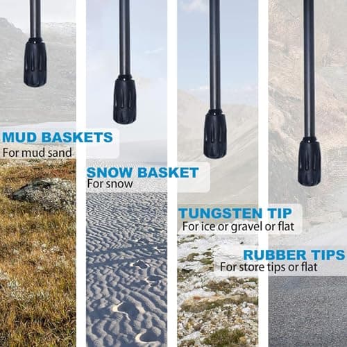 OKHEALING Trekking Poles 【ultralight 】Carbon Fiber 5 Sections, Set of 2, Hiking Poles Mountaineering Equipment Walk Cap Moisture Wicking with Storage Bag,Unisex (120cm) — view 4