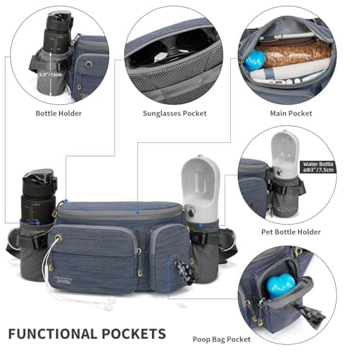 TUDEQU Large Hiking Waist Pack | Dog Walking Fanny Pack | Bum Bag for Men — view 5
