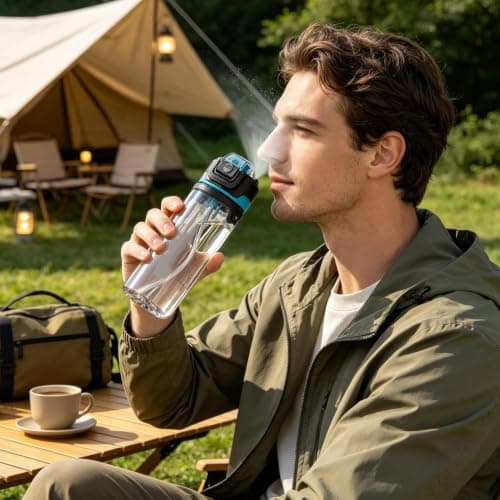 800ml Spray Water Bottle For Hiking Gym Travel And Daily Hydration — view 3